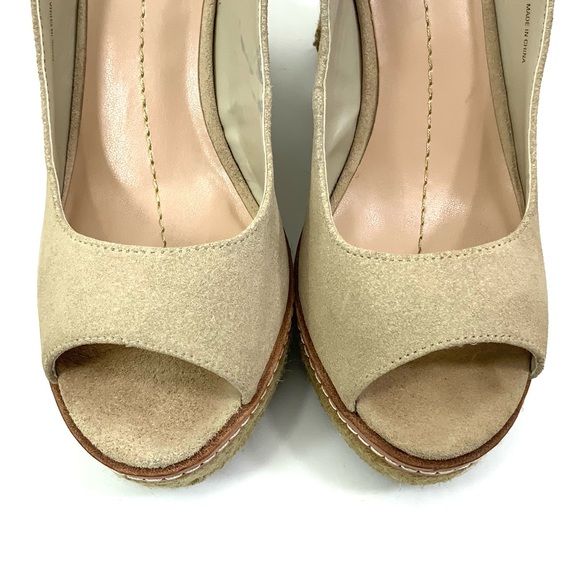 DV Open Toe Wedge Heels Espadrilles Sandals Beige - Picture 2 of 8